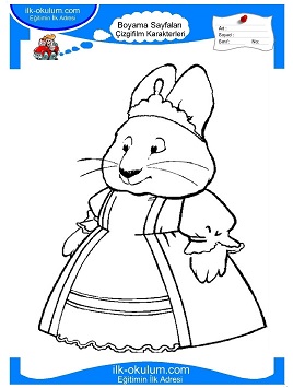 Çocuklar İçin Max ve Ruby Boyama Sayfaları 